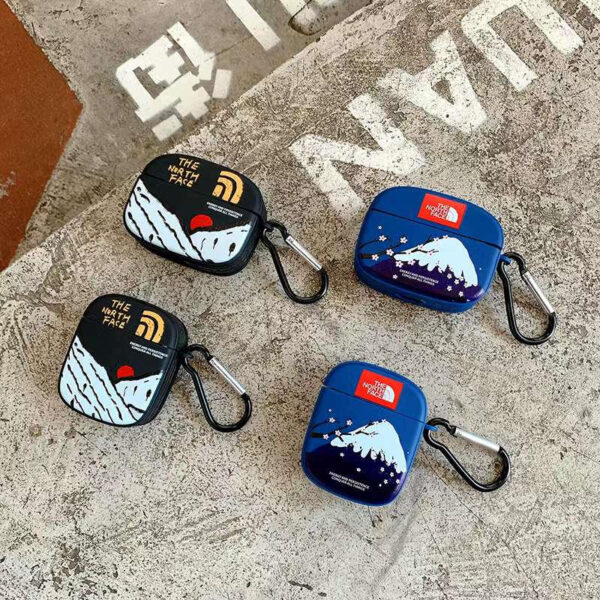 ノース フェイス iphone13 ケース 流行り iphone12pro/12/11 携帯カバー おしゃれ インスタ north face エアーポッズケース ブランド 山 桜 airpods pro ケース カラビナ付き