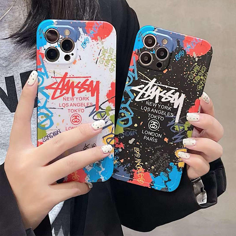 ステューシー スマホケース Iphone13 落書き風 Stussyコピー Iphone12 11ケース カラフル 高校生