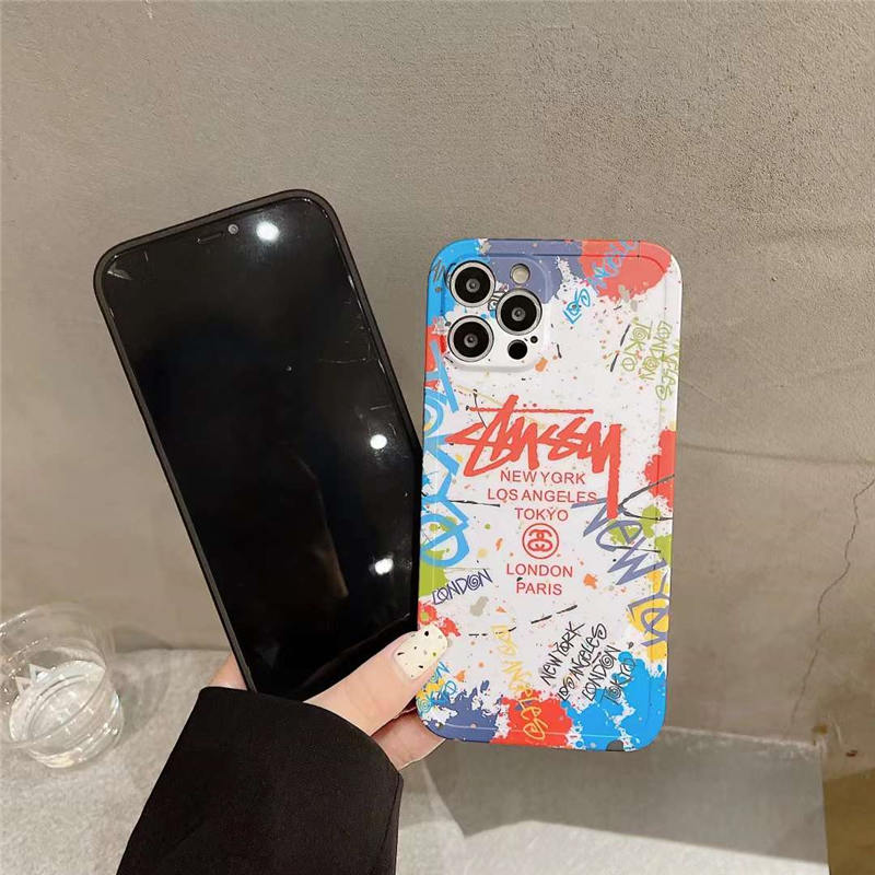 ステューシー スマホケース Iphone13 落書き風 Stussyコピー Iphone12 11ケース カラフル 高校生