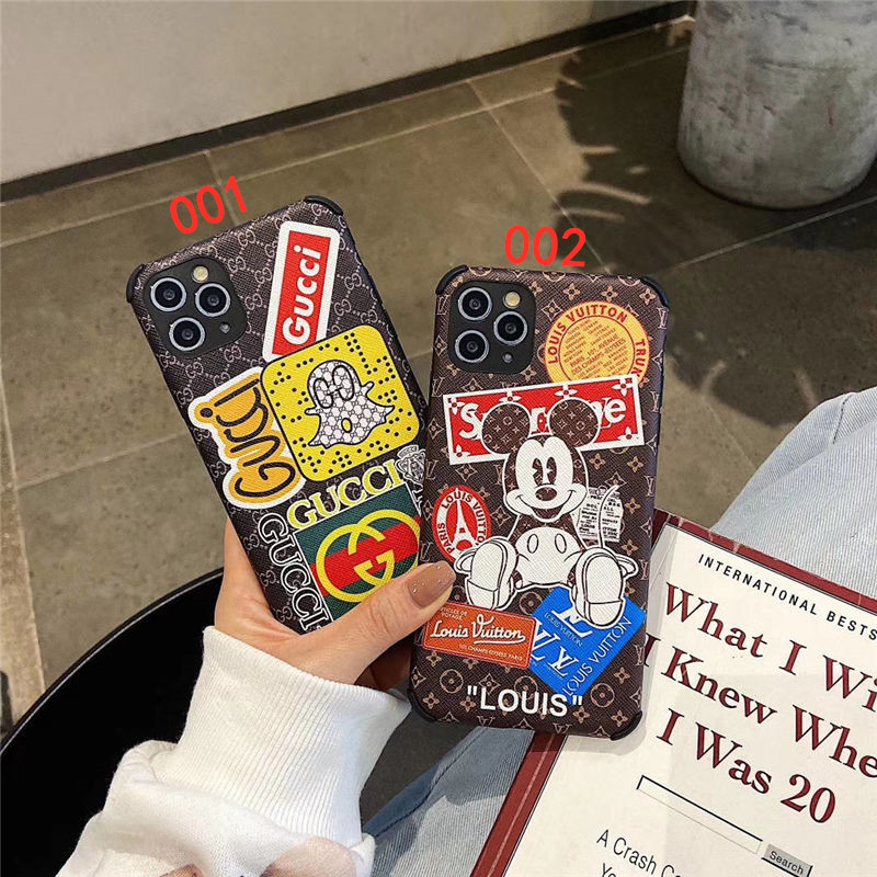 ヴィトン ミッキー iphone13/13pro ケース 面白い gucci アイフォン12mini/SE 第二世代 ケース ステッカー風 ブランドコピー iphone11/x/xr ケース 衝撃 に 強い かわいい