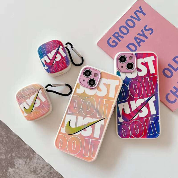 airpods proケース ナイキ airpods1/2/3 保護ケース カラフル JUST DO IT アイフォン13/12 ケース 耐 衝撃 おしゃれ iphone11pro/xs/10r 携帯 カメラ カバー