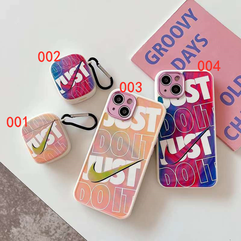 airpods proケース ナイキ airpods1/2/3 保護ケース カラフル JUST DO IT アイフォン13/12 ケース 耐 衝撃 おしゃれ iphone11pro/xs/10r 携帯 カメラ カバー