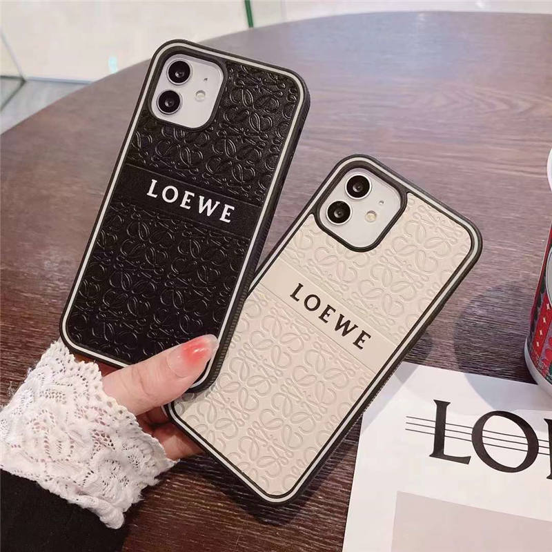 loewe風 iphone13pro/12/11 スマホケース ロエベ 人気 iphone13/12プロ ケース エンボス加工 ブランド柄 アイフォン11pro maxケース ペアルック オススメ
