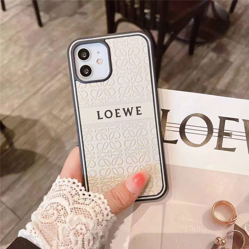loewe風 iphone13pro/12/11 スマホケース ロエベ 人気 iphone13/12プロ ケース エンボス加工 ブランド柄 アイフォン11pro maxケース ペアルック オススメ