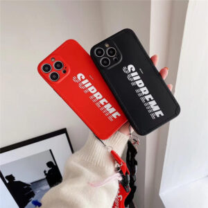 首 から 下げる スマホケース iphone14/13 supreme風 iphoneSE 第二世代 ケース 黒 赤 シュプリーム iphone13pro/10s/11 ソフトケース おしゃれ 海外