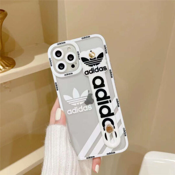 iphoneケース バンド付き クリア adidas iphone13pro max/13ケース スタンド機能 iphone12/12pro カバー インスタ おしゃれ アイフォンx/xs/11プロケース おすすめ 丈夫