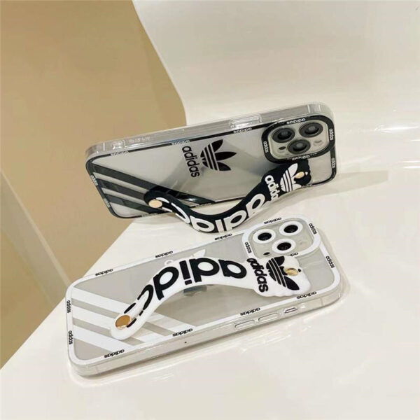 iphoneケース バンド付き クリア adidas iphone13pro max/13ケース スタンド機能 iphone12/12pro カバー インスタ おしゃれ アイフォンx/xs/11プロケース おすすめ 丈夫