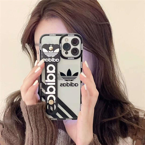 iphoneケース バンド付き クリア adidas iphone13pro max/13ケース スタンド機能 iphone12/12pro カバー インスタ おしゃれ アイフォンx/xs/11プロケース おすすめ 丈夫