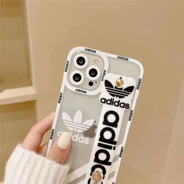 iphoneケース バンド付き クリア adidas iphone13pro max/13ケース スタンド機能 iphone12/12pro カバー インスタ おしゃれ アイフォンx/xs/11プロケース おすすめ 丈夫