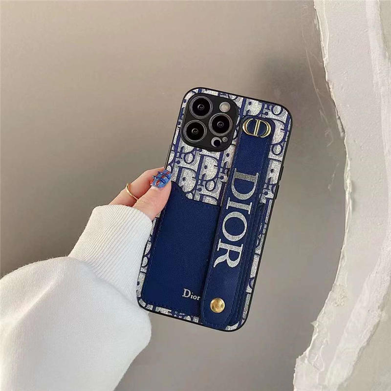dior風 iphone13ケース ベルト付き おしゃれ iphone13pro/12/11 カードケース 高級感