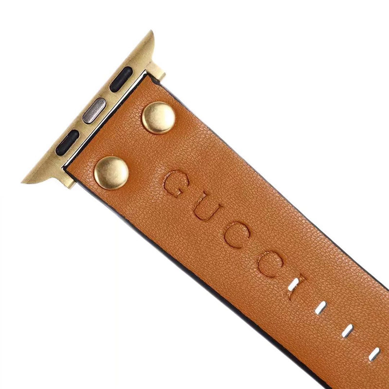 アップル ウォッチ バンド グッチ 38mm/42mm/44mm/49mm apple watch バンド おしゃれ gucci風 時計バンド 交換 革ベルト スマート ウォッチ 替え ベルト リベット付き