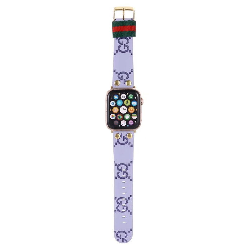 アップル ウォッチ バンド グッチ 38mm/42mm/44mm/49mm apple watch バンド おしゃれ gucci風 時計バンド 交換 革ベルト スマート ウォッチ 替え ベルト リベット付き