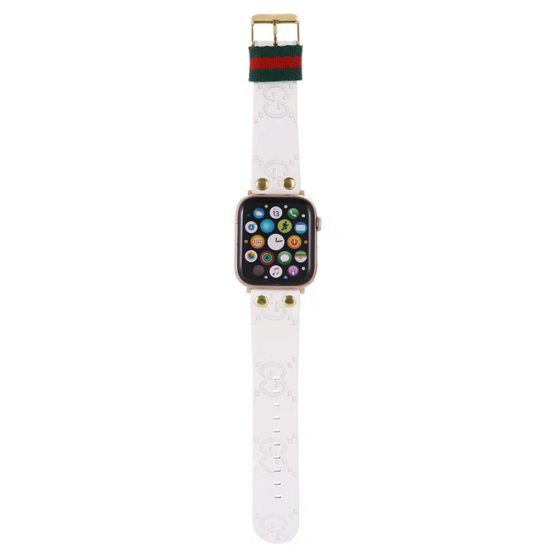 アップル ウォッチ バンド グッチ 38mm/42mm/44mm/49mm apple watch バンド おしゃれ gucci風 時計バンド 交換 革ベルト スマート ウォッチ 替え ベルト リベット付き