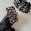 dior iphone15/15pro ケース ベルト付き おしゃれ iphone14pro ケース 千鳥柄 iphone12/11 カバー 大人っぽい iphone13promax ケース ブランド 安い