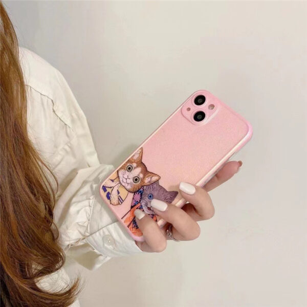 iphone13/13pro ケース グッチ猫 iphone12 ピンクケース かわいい gucci風 iphone11/11pro max ケース おもしろ iphoneテンアール/xs ケース 大学生 女子