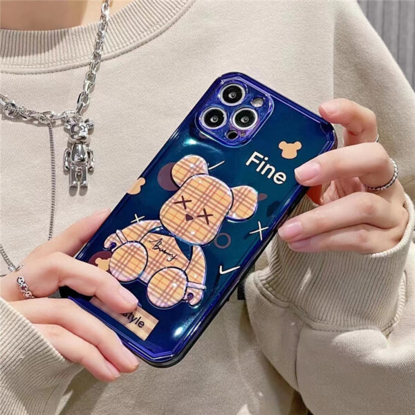 iphoneケース バーバリー クマ iphone13pro/13pro maxケース カッコイイ 光沢 iphone12/11 ソフトケース 耐衝撃 burberry アイフォンケースx/xr おしゃれ 韓国