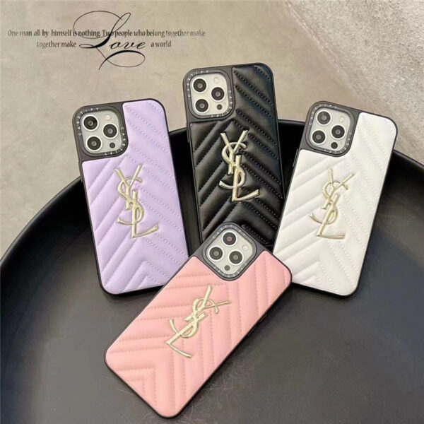 サン ローラン iphone15/15pro ケース 革 ysl iphone14promaxケース casetify アイフォンケース13/12pro お揃い iphone ケース キルティング