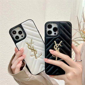 サン ローラン iphone15/15pro ケース 革 ysl iphone14promaxケース casetify アイフォンケース13/12pro お揃い iphone ケース キルティング