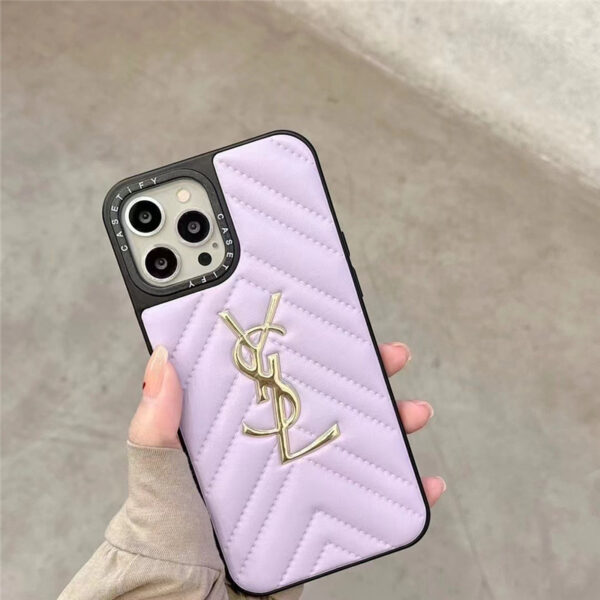 サン ローラン iphone15/15pro ケース 革 ysl iphone14promaxケース casetify アイフォンケース13/12pro お揃い iphone ケース キルティング