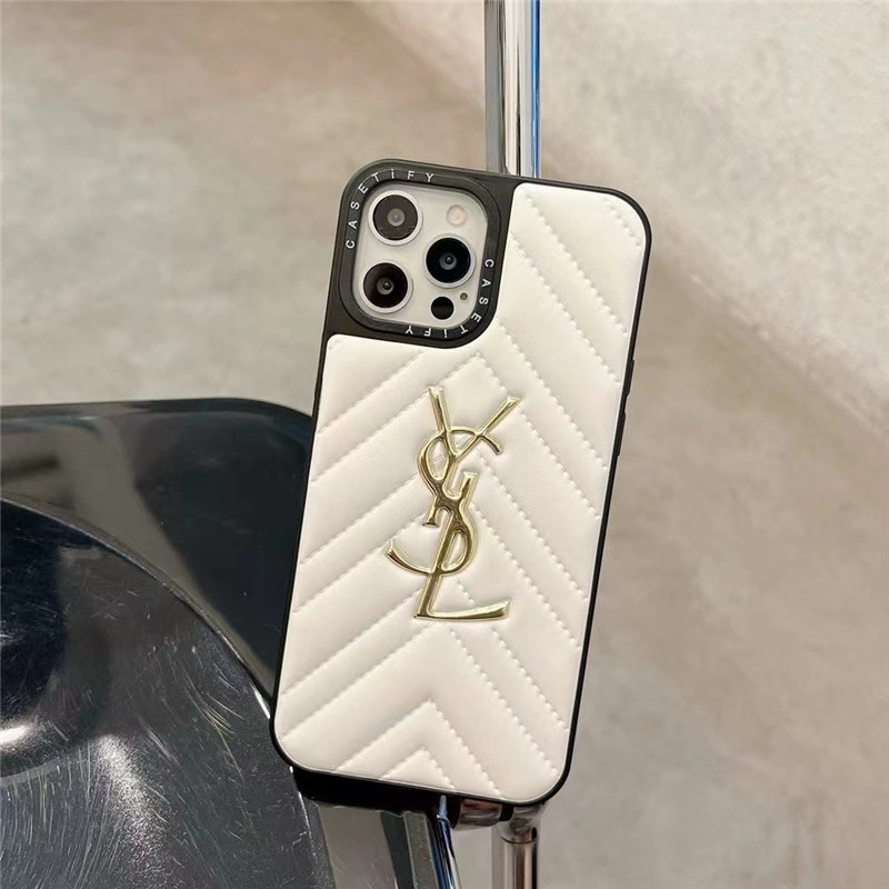サン ローラン iphone16/16pro/15/14/14pro ケース 革 casetify iphone 