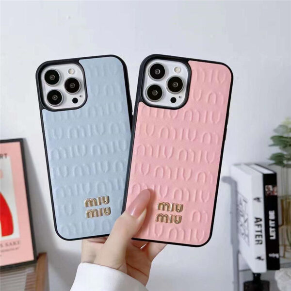 miumiu iphone16pro/16promaxケース 15/15pro 革 ミュウミュウ iphone14pro/14pro max ケース 珍しい 可愛い アイフォン13プロ ケース お揃い - 画像 (5)