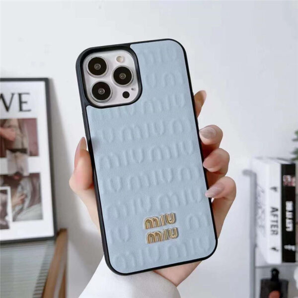 miumiu iphone16pro/16promaxケース 15/15pro 革 ミュウミュウ iphone14pro/14pro max ケース 珍しい 可愛い アイフォン13プロ ケース お揃い - 画像 (4)