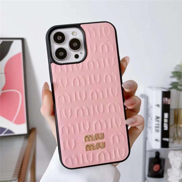 miumiu iphone16pro/16promaxケース 15/15pro 革 ミュウミュウ iphone14pro/14pro max ケース 珍しい 可愛い アイフォン13プロ ケース お揃い - 画像 (3)