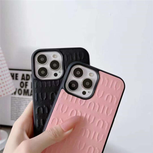 miumiu iphone16pro/16promaxケース 15/15pro 革 ミュウミュウ iphone14pro/14pro max ケース 珍しい 可愛い アイフォン13プロ ケース お揃い - 画像 (7)
