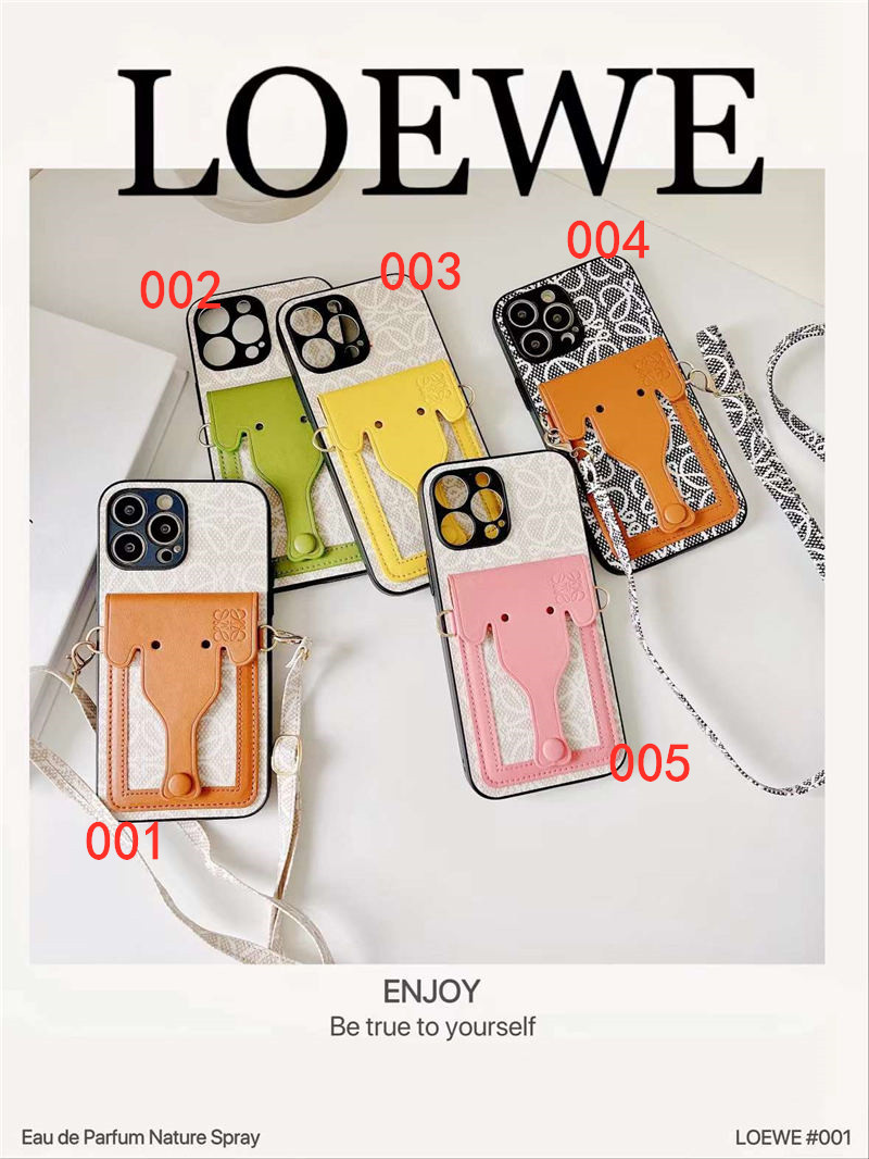 ロエベ iphone ケース 象 loewe iphone13 ショルダー ケース ブランド 偽物 iphone13pro/12/12promax ケース カード収納 かわいい
