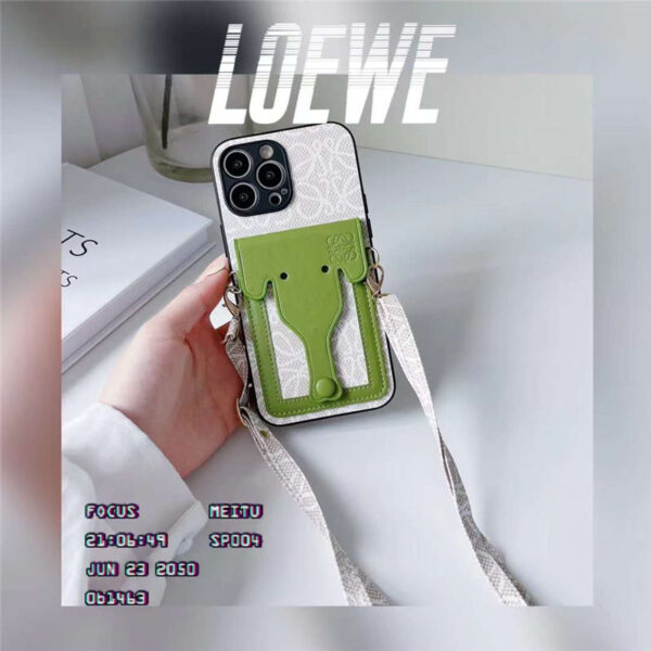 ロエベ iphone ケース 象 loewe iphone13 ショルダー ケース ブランド 偽物 iphone13pro/12/12promax ケース カード収納 かわいい