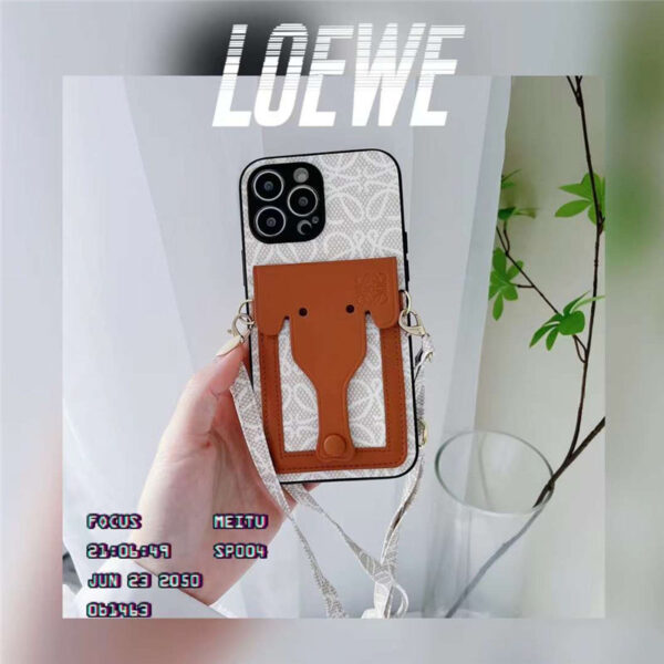 ロエベ iphone ケース 象 loewe iphone13 ショルダー ケース ブランド 偽物 iphone13pro/12/12promax ケース カード収納 かわいい