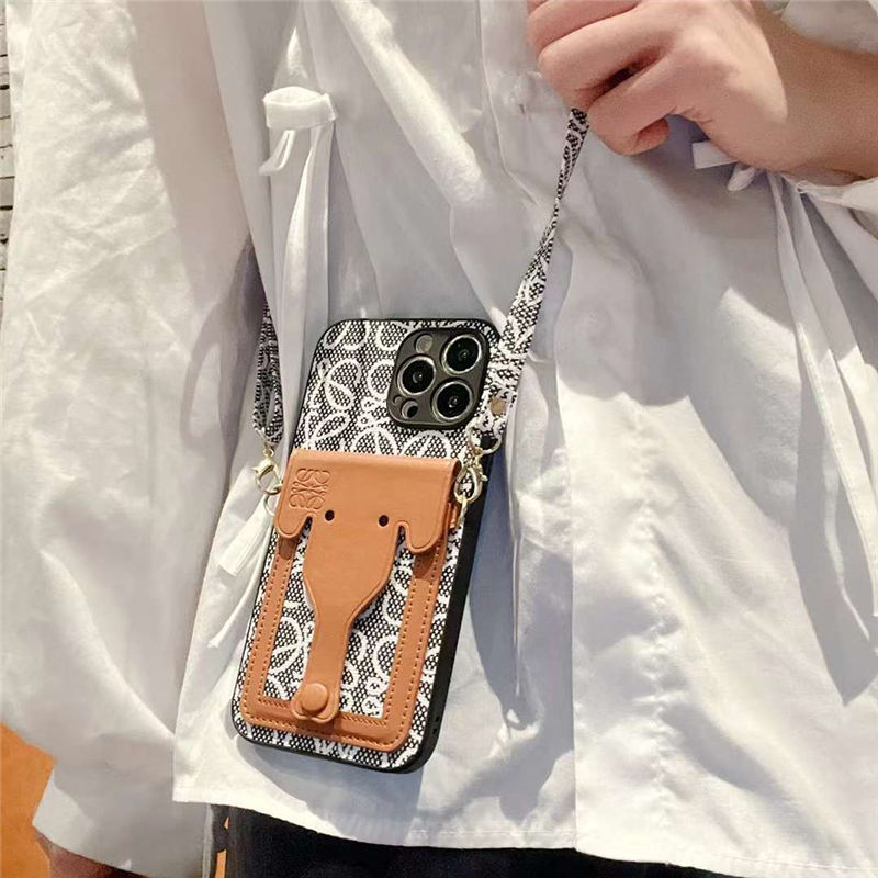 ロエベ iphone ケース 象 loewe iphone13 ショルダー ケース ブランド 偽物 iphone13pro/12/12promax ケース カード収納 かわいい
