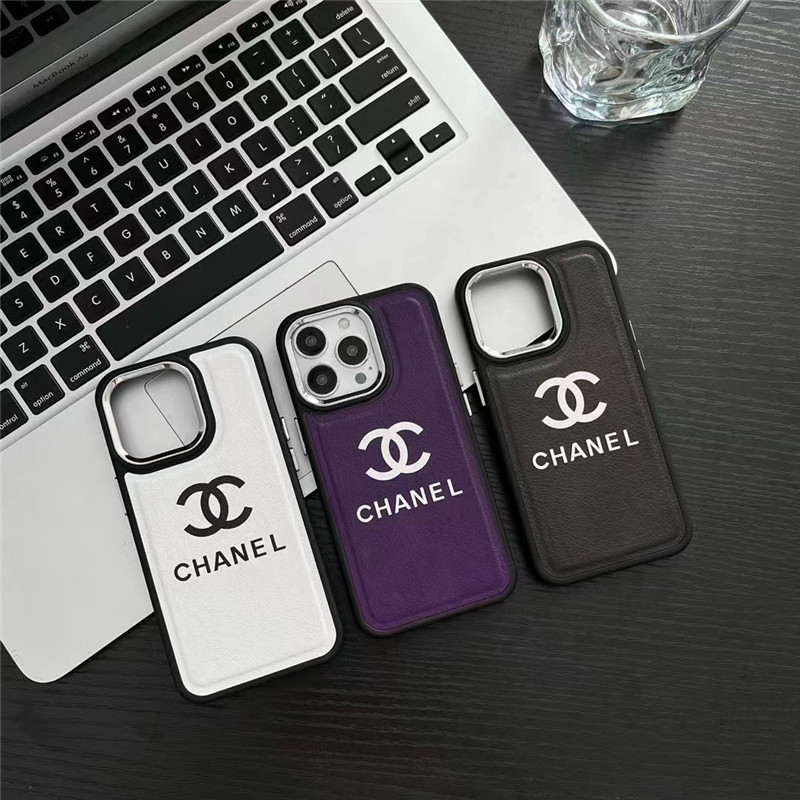 chanel iphone15/15pro パープルに合うケース シャネルロゴ iphone14 