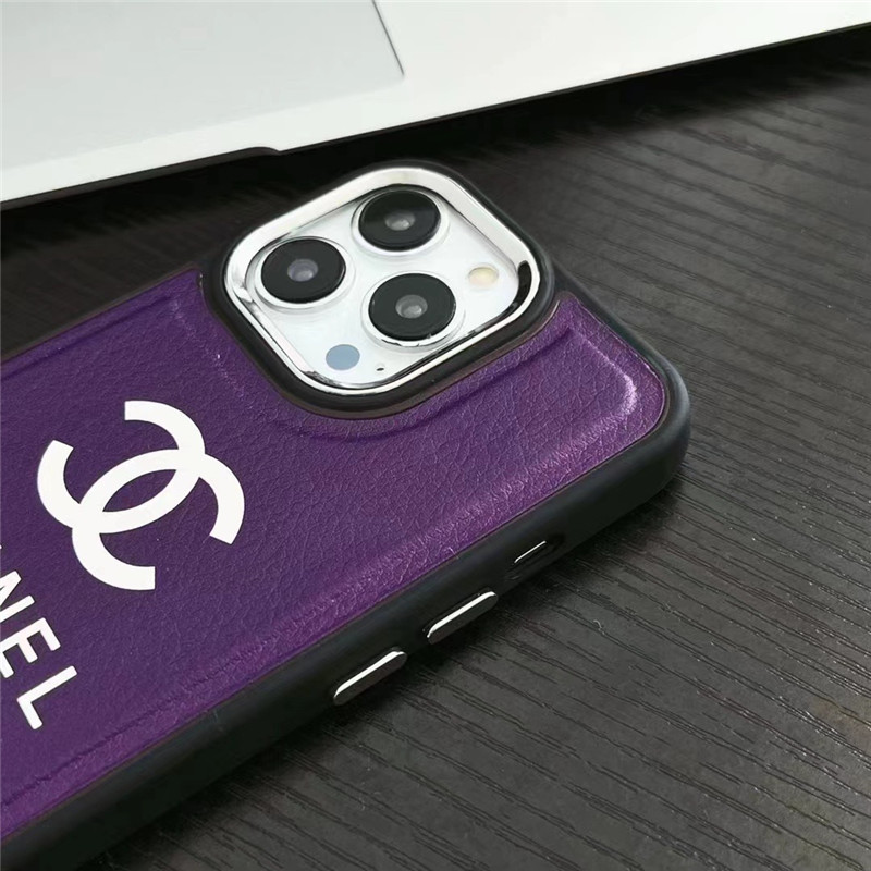 chanel iphone15/15pro パープルに合うケース シャネルロゴ iphone14 