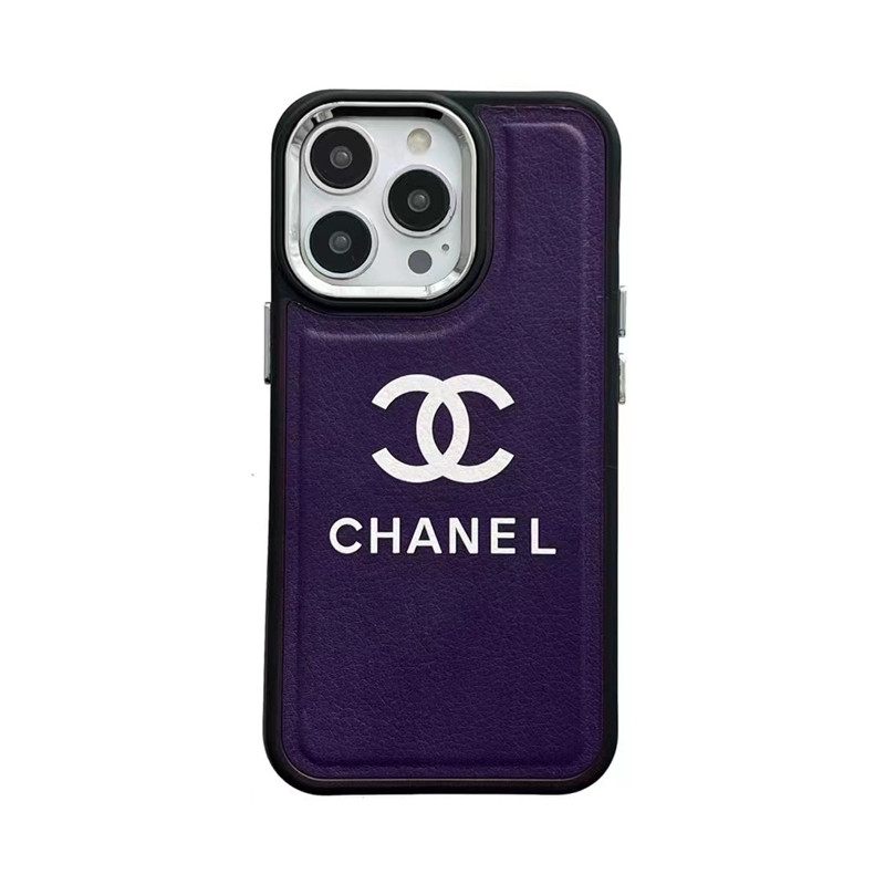chanel iphone15/15pro パープルに合うケース シャネルロゴ iphone14promax/14ケース シンプル オシャレ iphone12/13promaxケース ペア 大人 ブランド