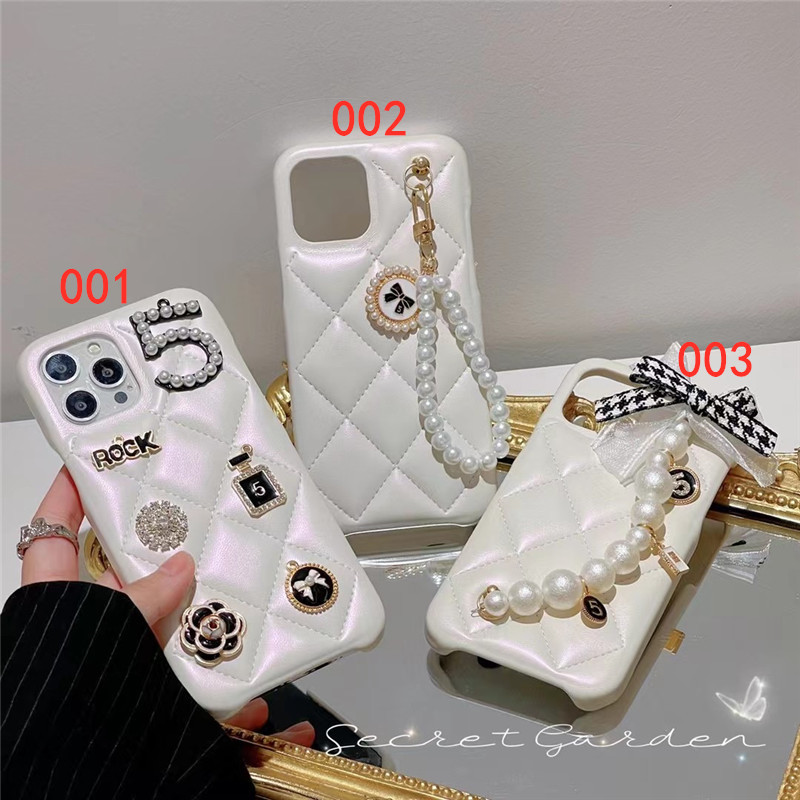 chanel iphone14pro/14ケース 人気 女子 iphone14plus/13/13proケース パール 革 白 シャネル5番 iphone12/12promaxケース 可愛い インスタ映え