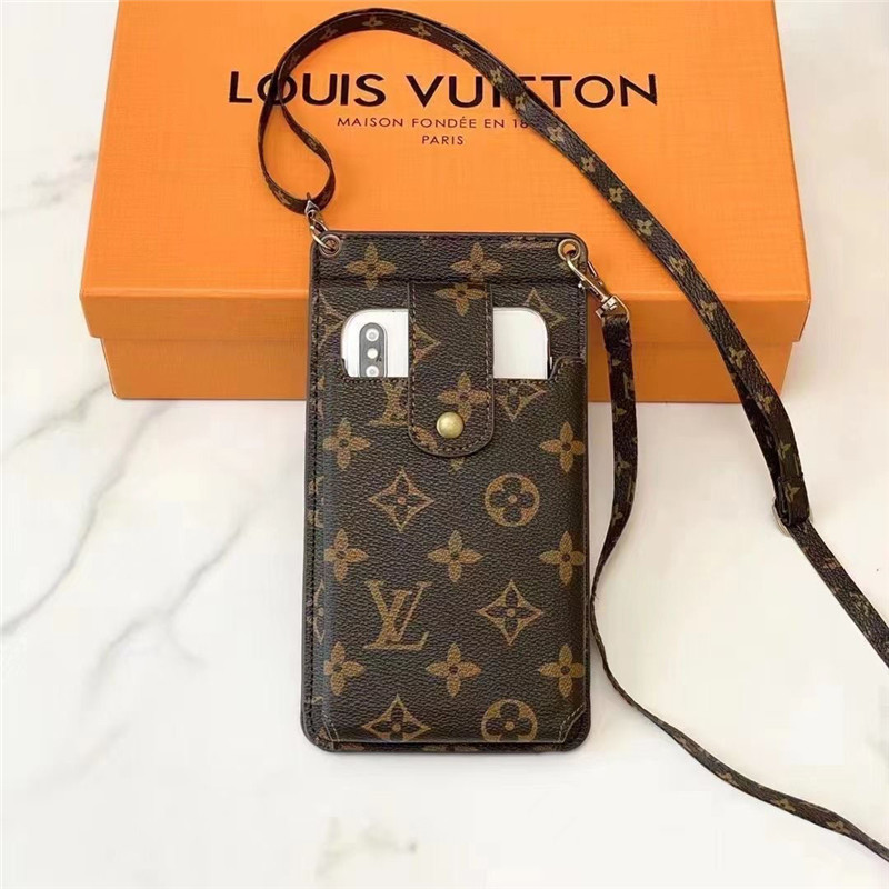 ルイヴィトン スマホポーチ ミラー付き ヴィトン風 お財布 ショルダー 