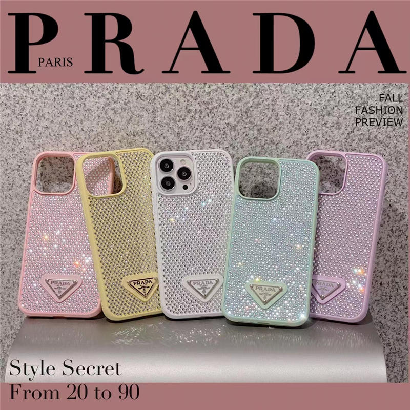 プラダ iphone15/15pro ケース キラキラ ストーン prada iphone14promaxケース