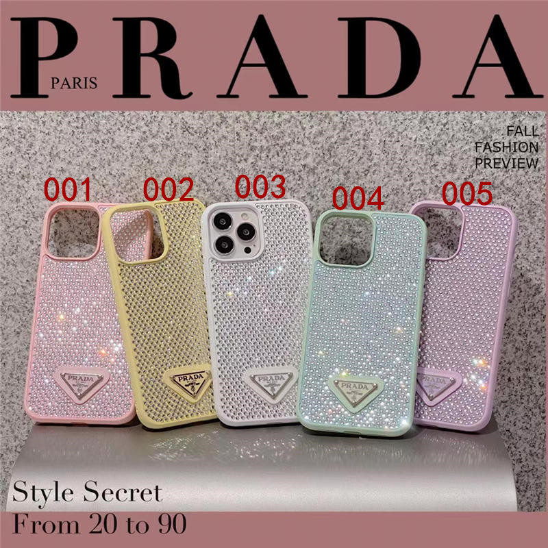 プラダ iphone15/15pro ケース キラキラ ストーン prada  