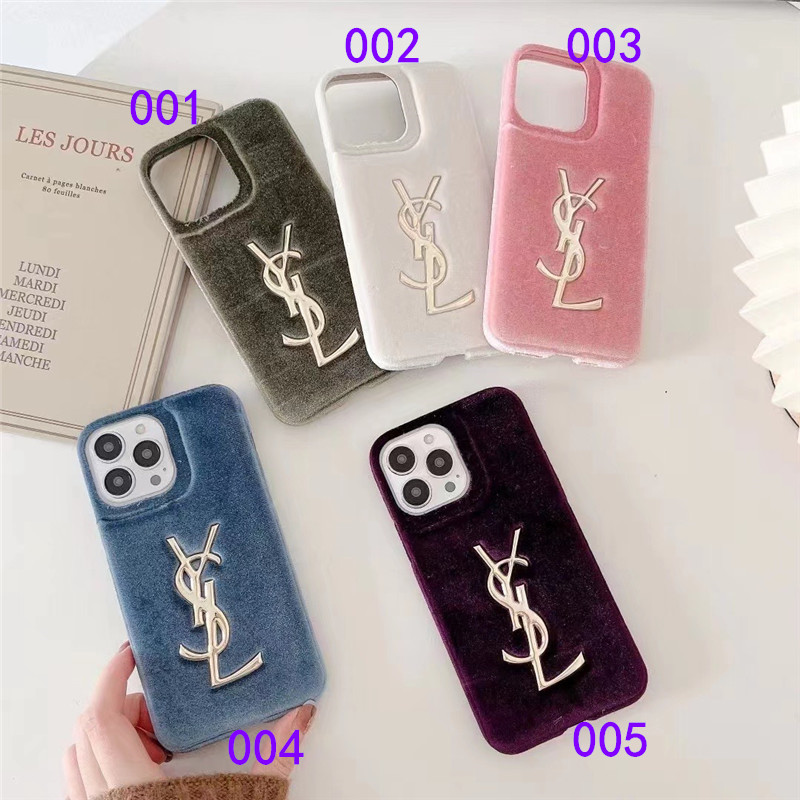 サンローラン iphone14/14pro/14promaxケース もこもこ かわいい iphone13pro/13/12 ケース 女子 人気 YSL iphone11promax カバー 高級感