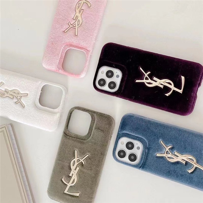 サンローラン iphone14/14pro/14promaxケース もこもこ かわいい iphone13pro/13/12 ケース 女子 人気 YSL iphone11promax カバー 高級感