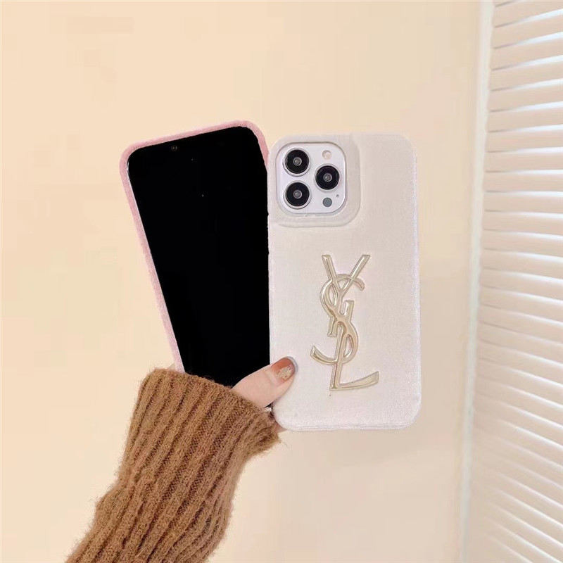サンローラン iphone14/14pro/14promaxケース もこもこ かわいい iphone13pro/13/12 ケース 女子 人気 YSL iphone11promax カバー 高級感