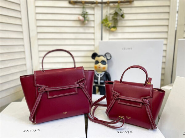 セリーヌ ベルト バッグ celine トップ ハンドル バッグ 2way ショルダーバッグ おしゃれ 牛革 通学 通勤 バッグ レディース 人気