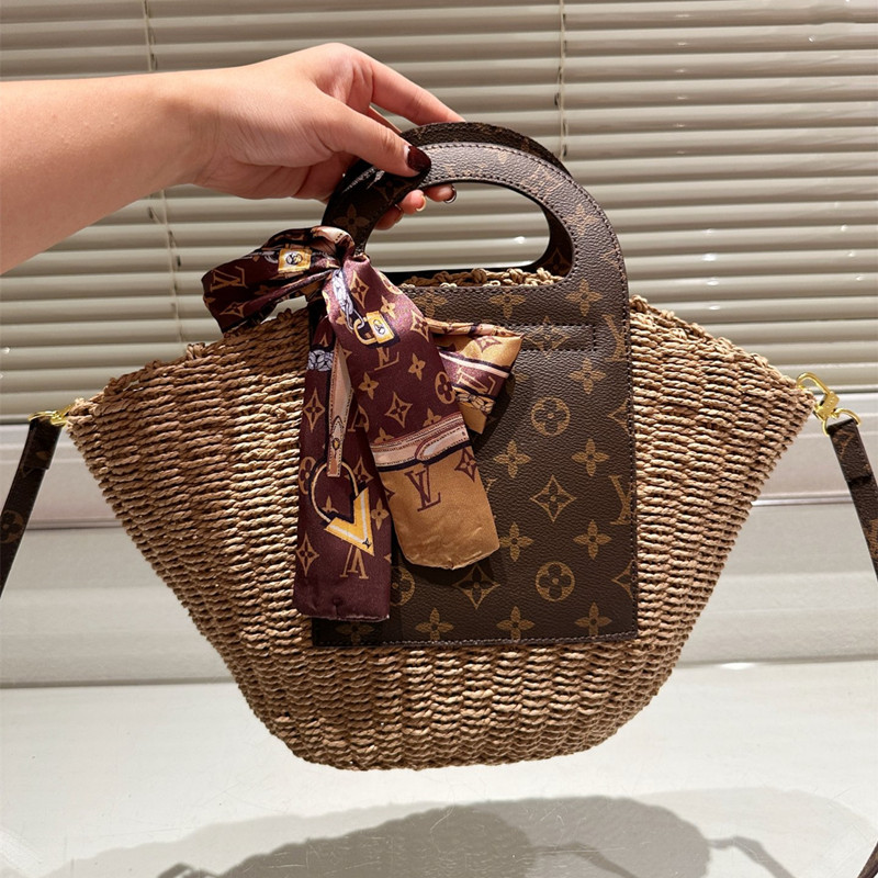 ルイ ヴィトン カプシーヌ bb カゴ 籐xレザー ヴィトン かごバッグ  