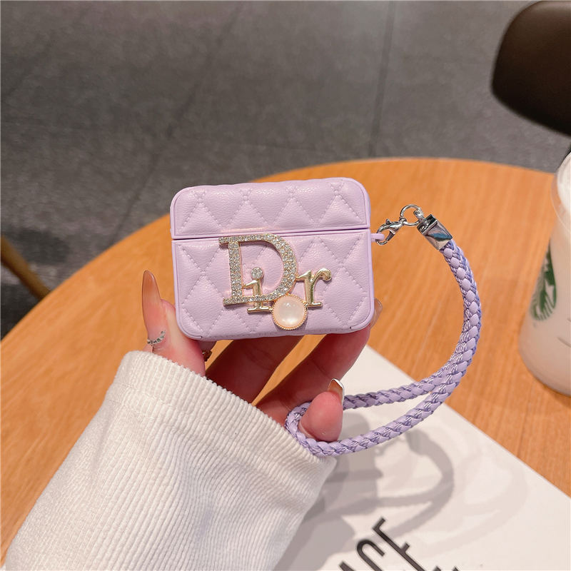 dior エア ポッツ ケース ストラップ付き airpods pro ケース レザー 人気 ブランド airpods3 ケース おしゃれ イヤホン ケース