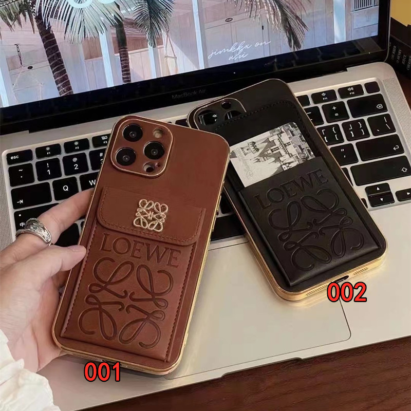 ロエベ iphone17/17pro/16/16promaxケース 15/15pro カード収納 loewe 