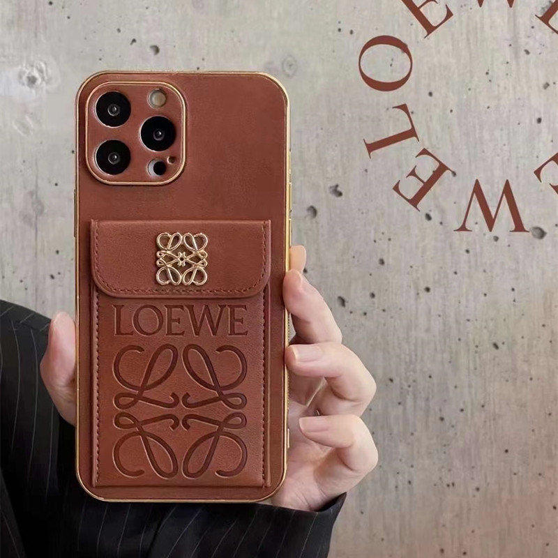 ロエベ iphone17/17pro/16/16promaxケース 15/15pro カード収納 loewe 