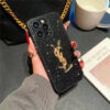 YSL iphone15/15pro ケース キラキラ サン ローラン iphone14/14pro ケース おしゃれ iphone13/12 ケース ブランド レディース iphone ケース 韓国 流行り