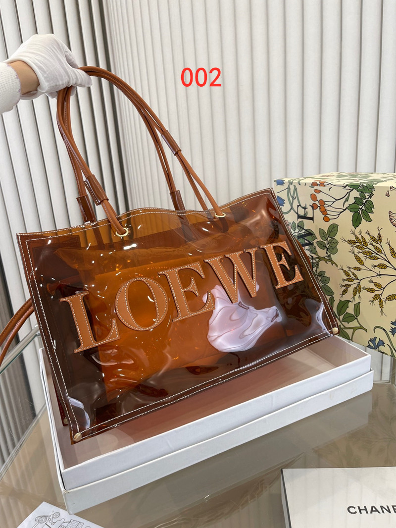 ロエベ LOEWE バッグ ショルダーバッグ PVC(塩化ビニール)×レザー ダークグレー×グレー アナグラム柄 ロエベ ビニールバッグ こげ茶 LOEWE(ロエベ) ショルダーバッグ