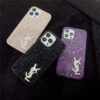YSL iphone15/15pro ケース キラキラ サン ローラン iphone14/14pro ケース おしゃれ iphone13/12 ケース ブランド レディース iphone ケース 韓国 流行り